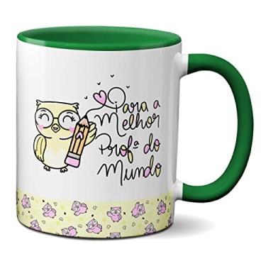 Imagem de Caneca Feliz Dia Professores Para A Melhor Prof Do Mundo (Verde)