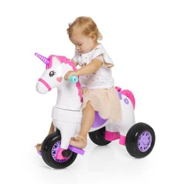 Imagem de Triciclo Infantil Com Empurrador E Protetor 1-3 Anos Unicórnio Fantasy