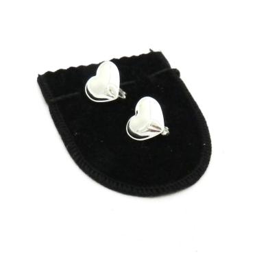 Imagem de Brinco Pressão Coração 18Mm Folheado Prata Br512