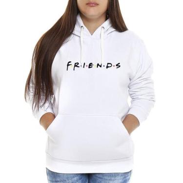 Imagem de Blusa Blusão Frio Moletom Canguru Feminino Capuz Bolso Friends - Lovva