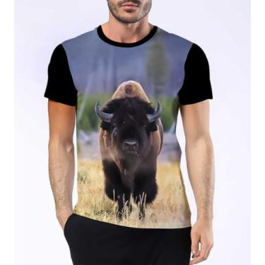 Imagem de Camisa Camiseta Bisão-Americano Animal Búfalo Manadas Hd 4 - Dias No E
