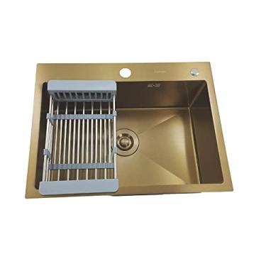 Imagem de Cuba Cozinha Quadrada em Aço inox 304 - Nano Rose Gold 6045T