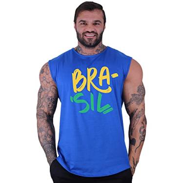 Imagem de Regata Machão Longline Masculina MXD Conceito Sem Manga Camisa 10 Brasil Bandeira Treino Academia Musculação (G, Opção 22)