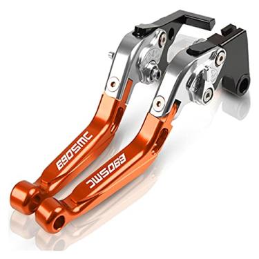 Imagem de Motorcycle CNC Aluminum Adjustable Folding Foldable Extendable Brake Clutch Levers FOR 690SMC 2014 2015 2016 2017 (Color : 17)