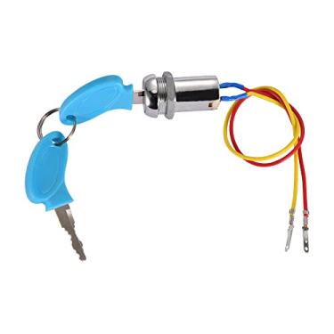 Imagem de GOOFIT Chave universal de ferro de 2 fios chave de ignição interruptor de travamento substituição para scooters elétricas ATV motocicleta ignição starter