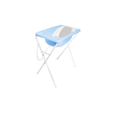 Banheira Bebê Acqua Trio com Suporte e Redutor de Assento Azul - Galzerano