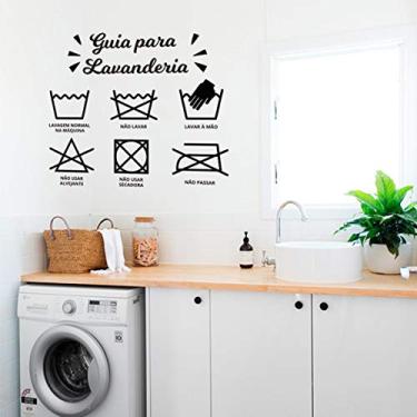 Imagem de Adesivo De Parede Guia Para Lavanderia tamanho 60cm x 70cm preto