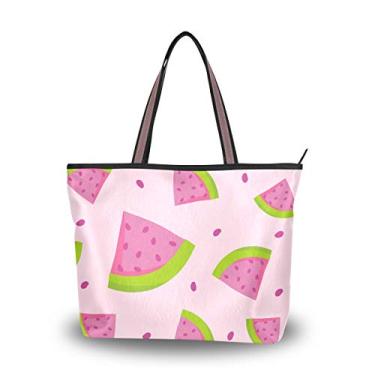 Imagem de Bolsa de ombro rosa com fatias de melancia bolsa de mão para mulheres e meninas, Multicolorido., Medium