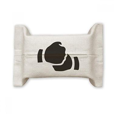 Imagem de Bolsa de linho de algodão com estampa de contorno de gesto Salute