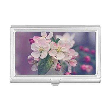 Imagem de Linda carteira de bolso com porta-cartões rosa com flores brancas