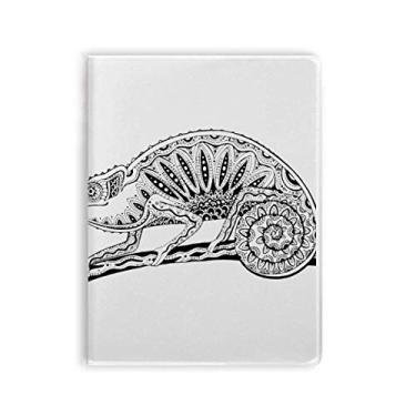 Imagem de Caderno de desenho de animal de lagarto de cauda longa capa de goma Diário de capa macia