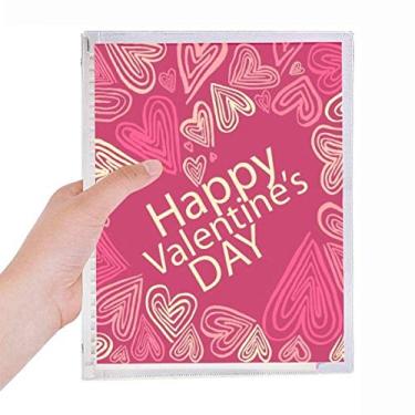 Imagem de Caderno Happy Valentine's Day Pink Heart com folhas soltas e diário recarregável, papelaria