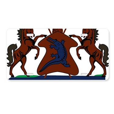 Imagem de DIYthinker Emblema nacional da África de Lesoto, placa de licença de aço inoxidável para decoração de automóveis