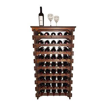 Imagem de Adega Vinho Madeira 45 Garrafas Tipo Mesinha Cor Imbuia C05 Cevey Adegas e Artesanatos