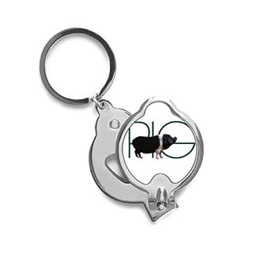 Imagem de Cortador de unhas em aço inoxidável Pig Line Black Hair Art Deco, presente moderno