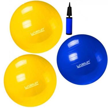 Imagem de Kit Pilates Com 1 Bola 65 Cm + 02 Bolas 75 Cm Com Mini Bomba  Liveup S