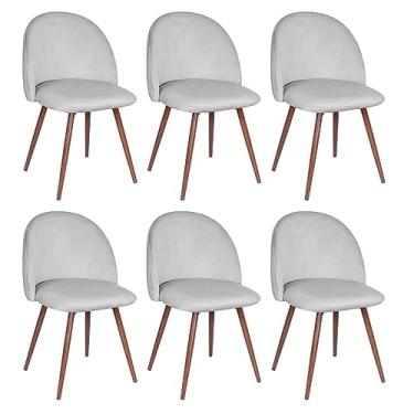 Imagem de Loft7, Kit 6 cadeiras jantar estofada Maite Sedona veludo