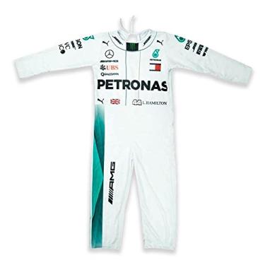Imagem de Roupa Piloto Fórmula 1 Infantil Menino Longo Branco
