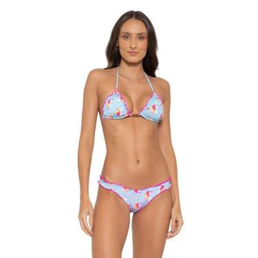 Imagem de Biquíni Cortininha Estampa Unicórnio Calcinha Empina Bumbum