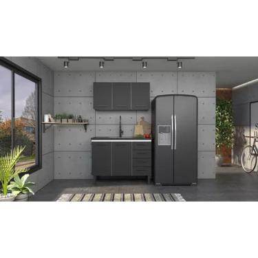 Imagem de Conjunto Cozinha Gabinete C/ Armario Suspenso 100% Aço 1.20 Mt - Cozimax