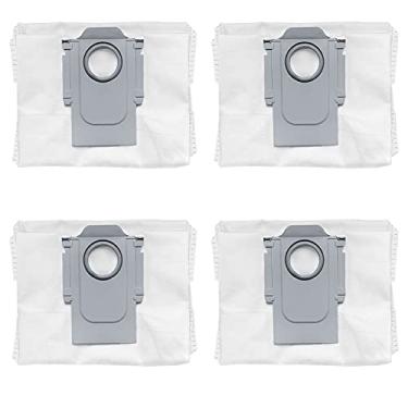 Imagem de Pacote com 4 sacos de substituição compatíveis com robô Roborock Q5 doca autovazia, acessórios de saco de vácuo de grande capacidade