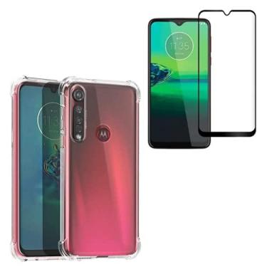 Imagem de Kit Capinha Anti Shock + Película Vidro 3D 9D Compatível Moto G8 Plus