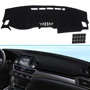 Imagem de KEYOOG Capa de painel de painel adequado para Ho-nda Accord 2022-2018 (sem modelos HUD), tapete de painel de carro, tapete antirreflexo, protetor solar antiderrapante (preto)