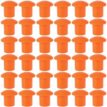 Imagem de ZOENHOU Tampas de vergalhão com 80 peças, tampas de segurança de vergalhão de plástico premium para vergalhão com parafuso de tubo para estacas de vergalhão de 0,4 – 3,18 polegadas, 5,9 x 5,5 cm, laranja