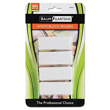 Imagem de Baumgartens Bloco de borracha, sem látex, pacote com 4, branco (BAU74121)