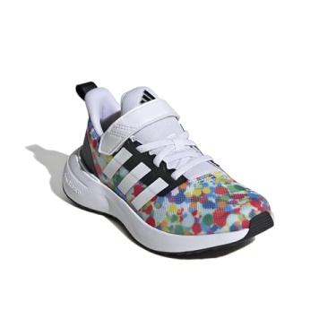 Imagem de adidas Fortarun 2.0 Cloudfoam Sport Running Elastic Lace unissex infantil, Branco/Preto/Verde, 1 Little Kid