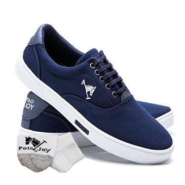 Imagem de Kit Sapatênis Casual Amarração com Meia Masculino Confort-Azul Marinho - 39