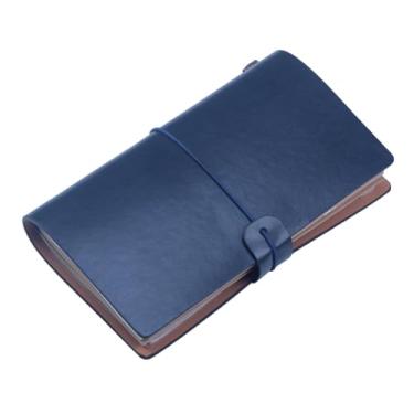 Imagem de Joucien Caderno A6 Negócios Criativo Folha Solta Caderno Retro Mão Ledger - Azul Escuro - 20 cm * 12 cm