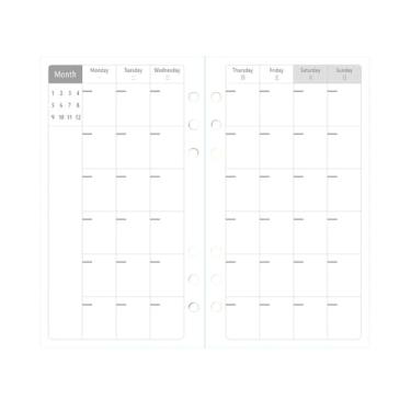 Imagem de Joucien Caderno de folhas soltas de linha horizontal de seis furos, grade Cornell Error Matrix Blank Loose Leaf Notebook-A6 (plano mensal) Folha 80