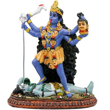 Imagem de alikiki Estátua de Deus Hindu Kali Ma - Deus indiano Kali Bhavatarini Destroyer Idol Hindu Deus do Tempo e da Morte Murti Diwali Pooja Presentes Home Office Templo Mandir Altar Puja Item