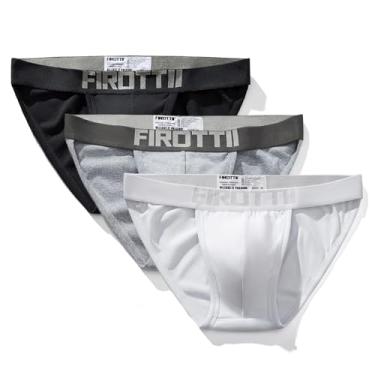 Imagem de FIROTTII Cuecas masculinas de algodão atléticas respiráveis para homens, Preto/branco/cinza, M