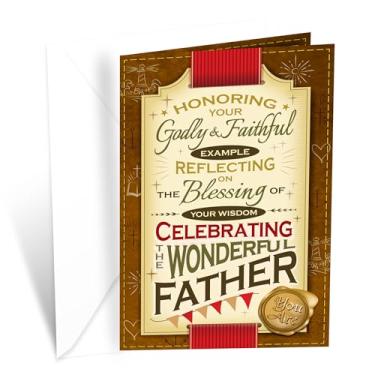 Imagem de Prime Greetings Cartão religioso do Dia dos Pais, feito nos EUA, ecológico, cartolina grossa com envelope premium 12,7 cm x 19,7 cm, embalado em caixa de proteção