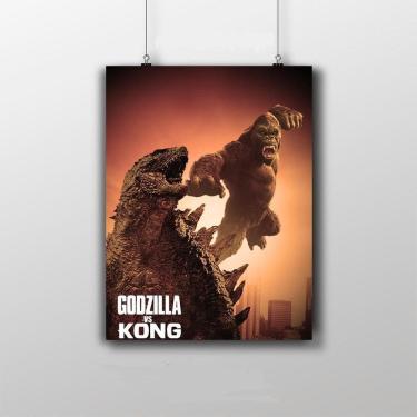 Imagem de Placa Decorativa Godzilla Vs Kong Wallpaper 20X30