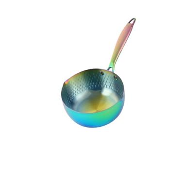 Imagem de Panela de neve de aço inoxidável para cozinha, panela de sopa de macarrão, frigideira antiaderente com tampa, estilo pote de leite, panela de cozinha, arco-íris, um