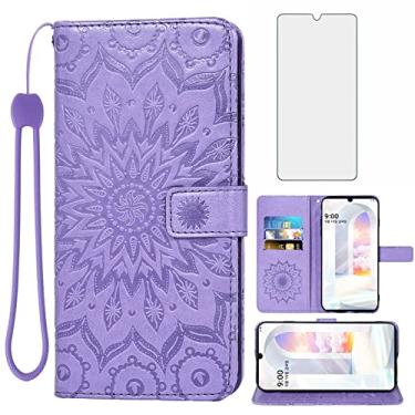 Imagem de Capa de telefone para LG Velvet 5G/LGVelvet Verizon G5 UW T-Mobile 2020 Capa carteira com protetor de tela de vidro temperado capa flip fina suporte para cartão celular LM G900UM 4G Tmobile feminino
