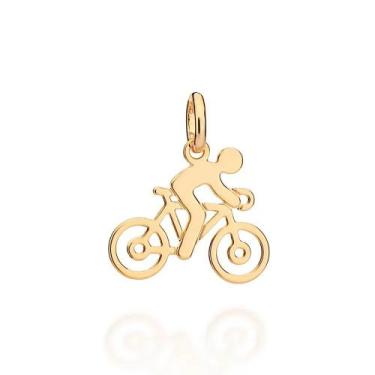 Imagem de Pingente banhado ouro 3x 24k 18k e 22k  unissex rommanel ciclista vaza