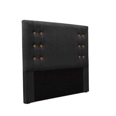 Imagem de Cabeceira Casal Gênova Veludo Preta - Spezzia Decor