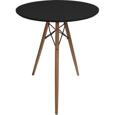 Imagem de Mesa De Jantar Redonda 60cm Mdf Base Bistro Tri 95cm - Jthome, Preto