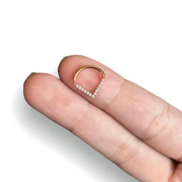 Imagem de Piercing Titanio Gota Click Cravejada Septo Daith Helix - RaraSteel Pi