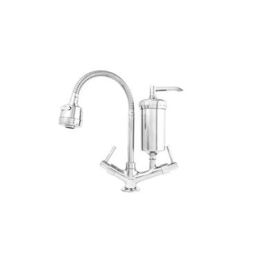 Imagem de Torneira com Filtro Bancada Bica Gourmet Flexível - Jed Metais