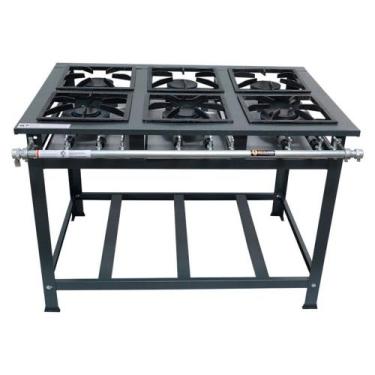 Imagem de Fogão Industrial P7 6 Bocas Baixa Pressão 3QS 3QD - MetalFour