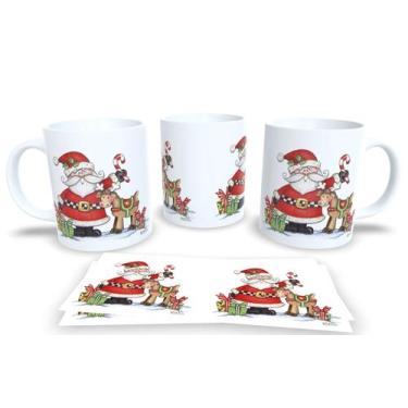 Imagem de Canecas de Porcelana Personalizadas Papai Noel - Estampa Sublimada, Mo