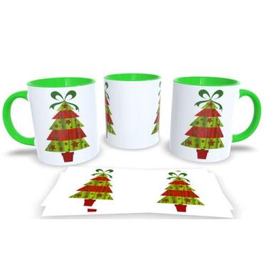 Imagem de Canecas Verde de Porcelana Personalizadas Arvore de Natal - Estampa Su