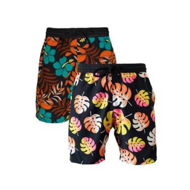Imagem de KIT 2 Bermudas Praia Masculina Short Tactel com elastano - KS, M, Pret