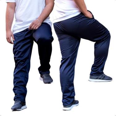 Imagem de KIT 2 Calças  Jogger Plus Size Lisa Masculina Elástico na Barra 106 - 