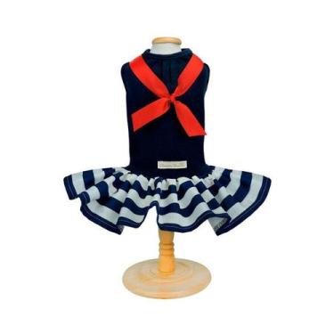 Imagem de Vestido Bonito pra Cachorro Marinheira para Cães - Tamanho G